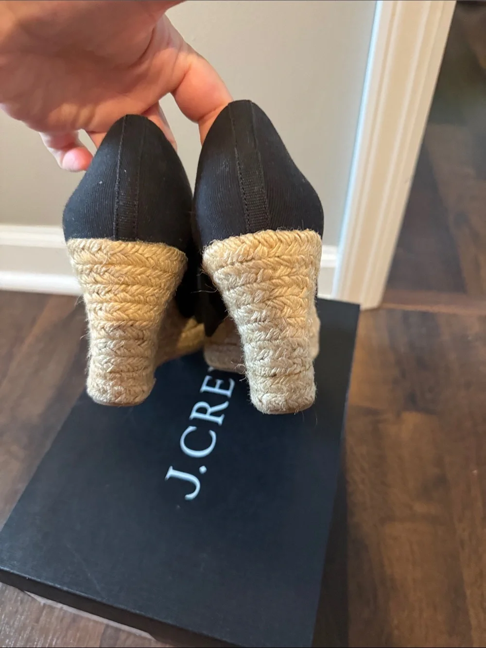 Women’s Black Espadrille Wedge